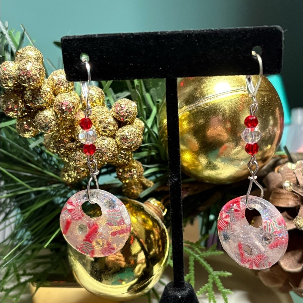Elegant Red and Silver Dangle Earrings